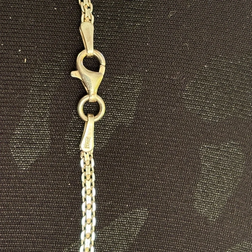 Vintage 925 Italy Sterling Silver Scroll Heart Pendant & Necklace, 21” - Picture 7 of 7